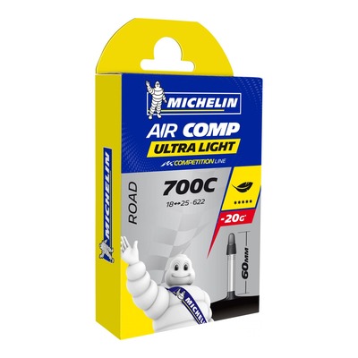 Chambre à Air vélo Michelin Air Comp Ultra Light A1 700 x 18/23C Presta 60mm