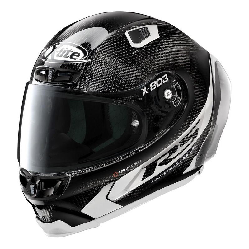 Casque intégral X-Lite X803 RS Ultra Carbon Hot Lap blanc/carbone- 2X