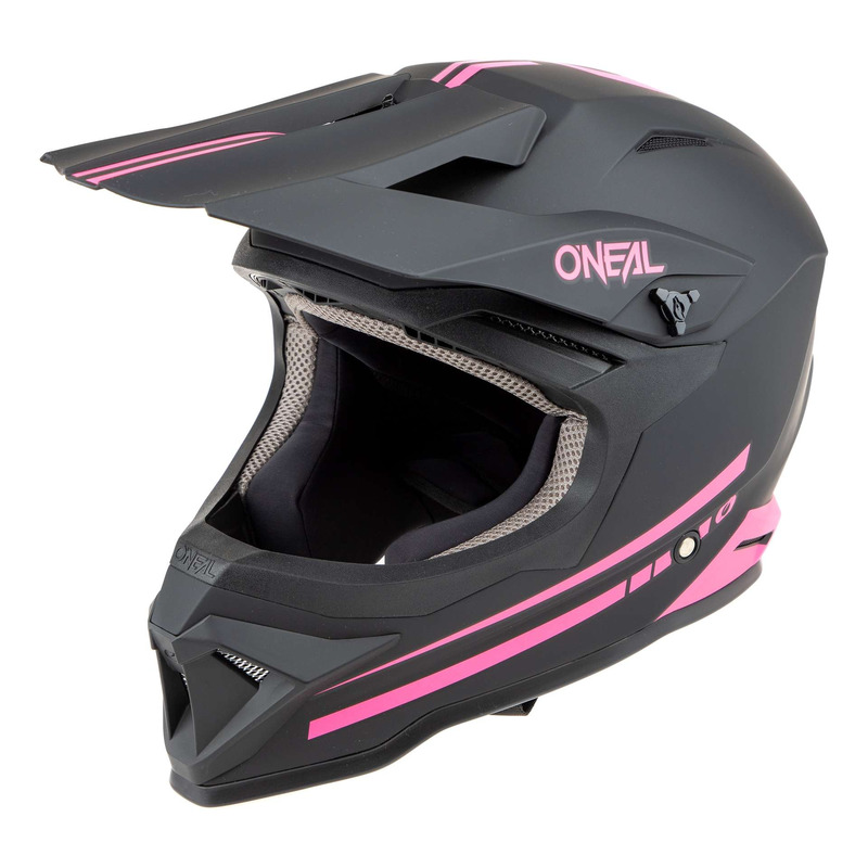 Casque cross enfant O’Neal 1SRS Youth Solid black/pink