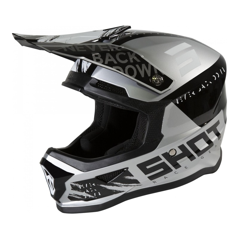 Casque cross enfant Shot Furious Draw brillant noir/gris- S