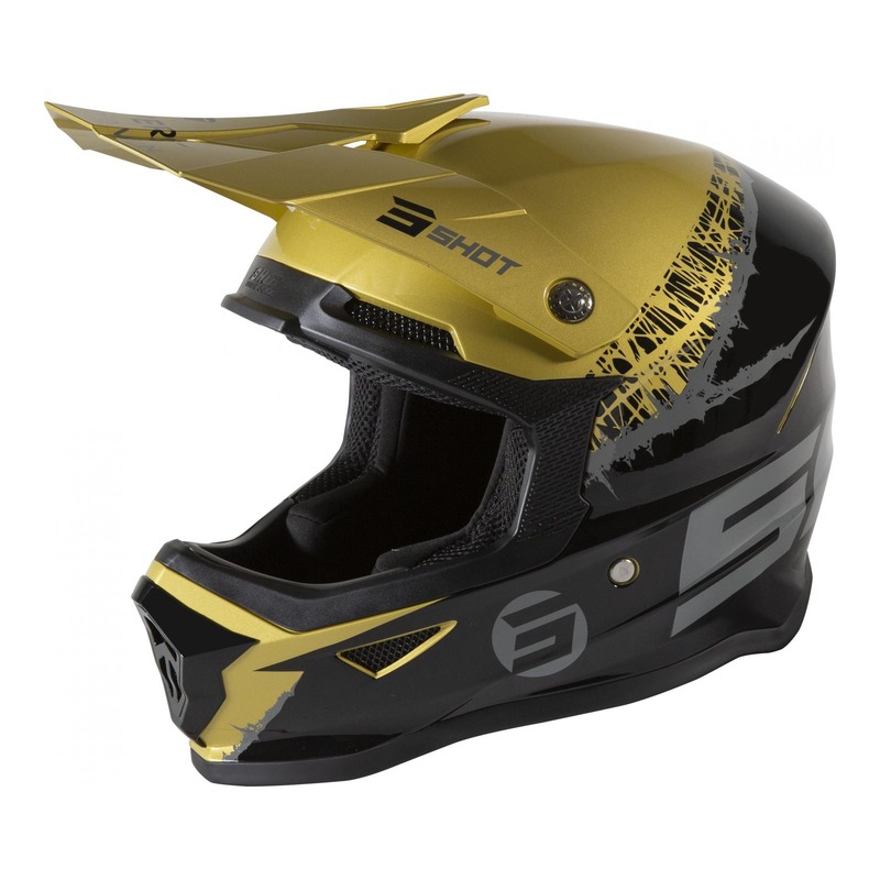 Casque cross enfant Shot Furious Storm brillant or- S