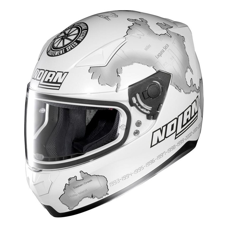 Casque intégral Nolan N60-5 Gemini Réplica Carlos Checa Mat blanc- 2