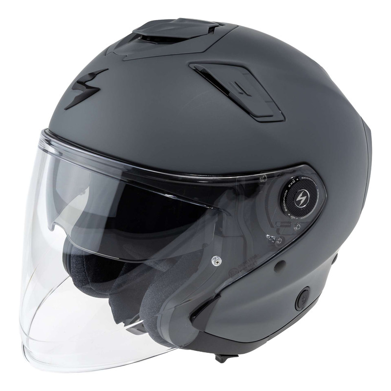 Casque jet Scorpion Exo-GT Jet Solid gris ciment mat