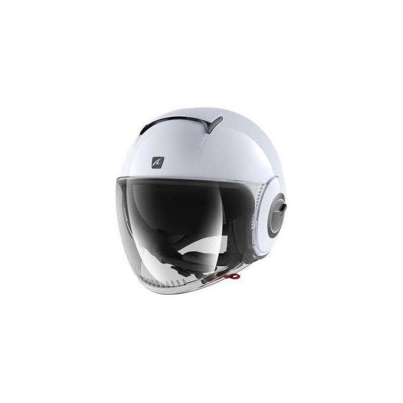 Casque jet Shark Nano Blank blanc argenté brillant- XS
