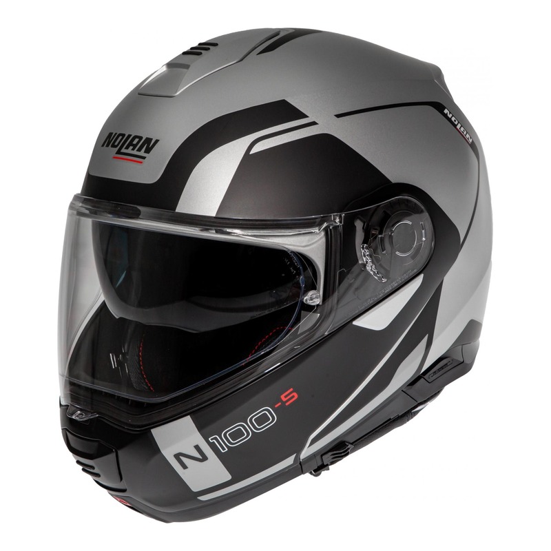 Casque modulable Nolan N100-5 Consistency N-Com Mat argent- 2XS