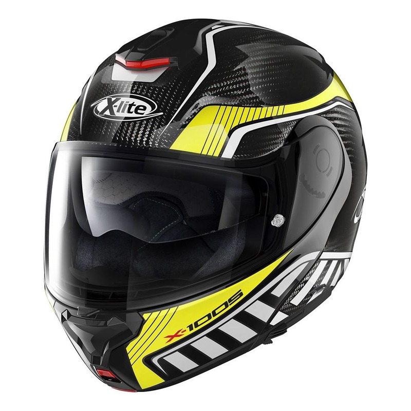 Casque modulable X-Lite X1005 Ultra Carbon Cheyenne N-Com carbone/jaun