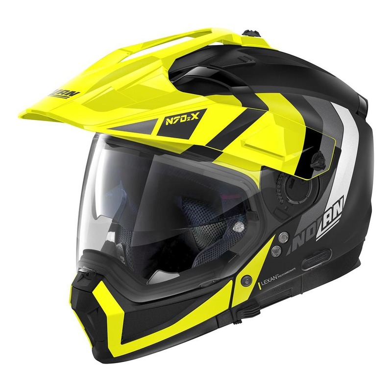 Casque trail transformable Nolan N70-2 X Decurio N-Com Mat noir/jaune-