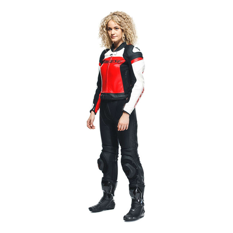 Combinaison cuir femme 2 pi?�ces Dainese Mirage Lady noir/rouge/blanc - ??quipement route sur La 