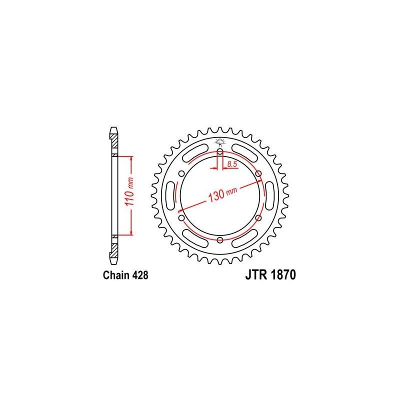 Couronne JT Sprockets Acier pas 428 46 dents - Pour Yamaha TZR 125 R 9