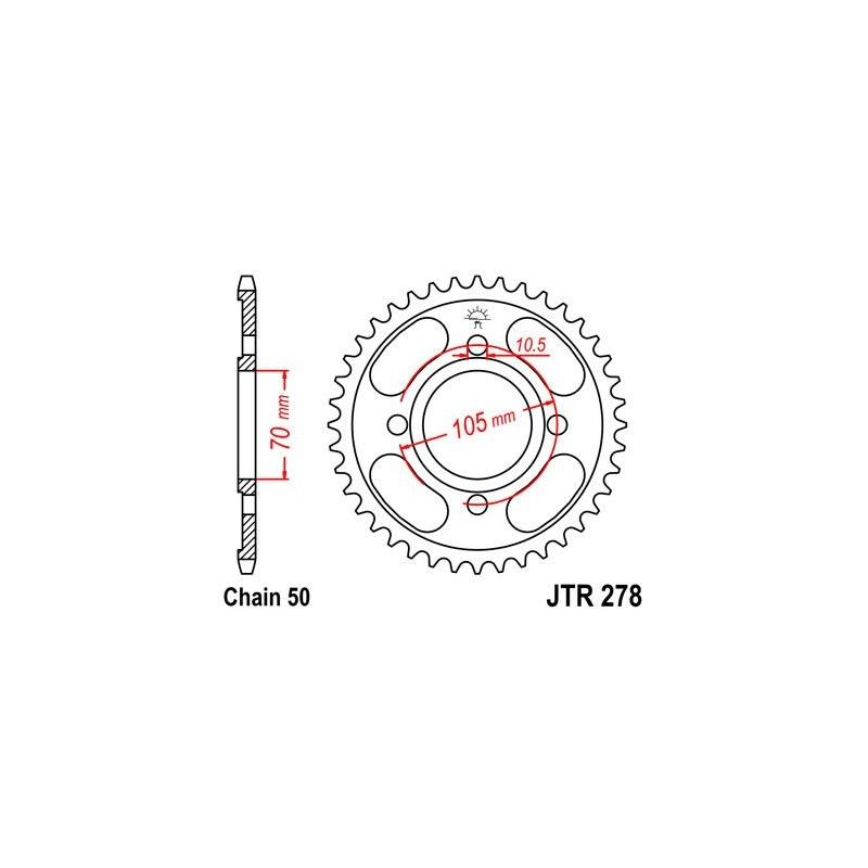 Couronne JT Sprockets Acier pas 530 34 dents - Pour Honda CJ 360 T 197