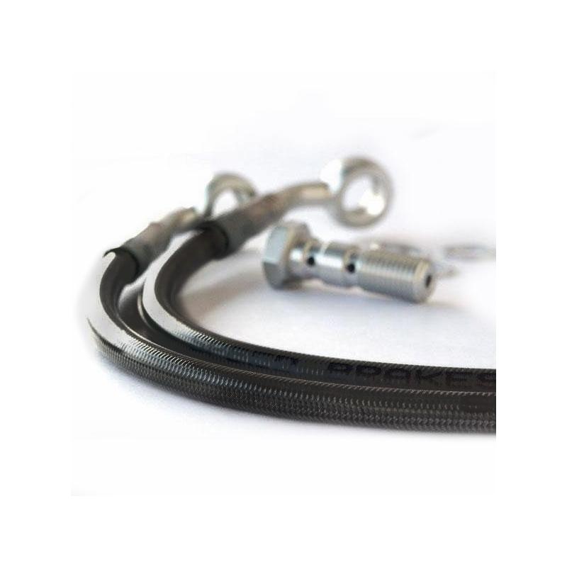 Durite de frein arrière aviation carbone raccords alu Aprilia RS 125