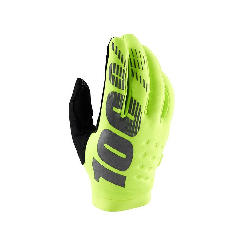 Gants cross enfant 100% Brisker jaune fluo
