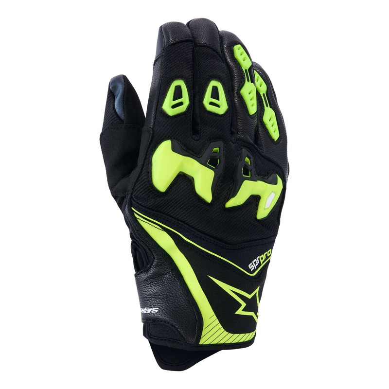 Gants cuir/textile Alpinestars SP-R Pro black yellow fluo