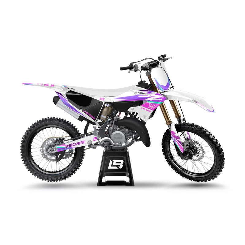 Kit déco La Bécanerie Factory blanc/rose brillant Yamaha YZ 125 / 25