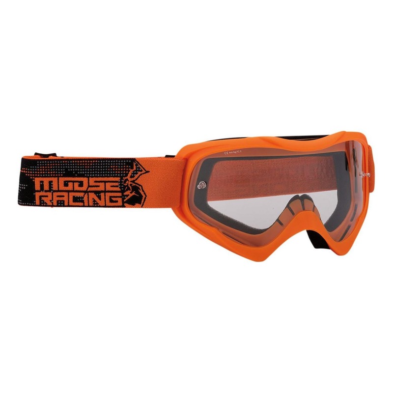 Masque cross Moose Racing Qualifier Agroid orange/noir – écran clai
