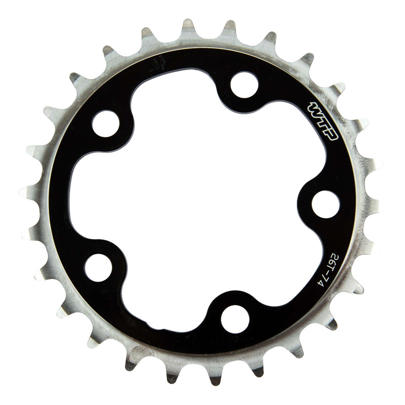 Plateau vÃ©lo de route Wtp 5 branches Ã 74mm (intÃ©rieur) noir/argent-