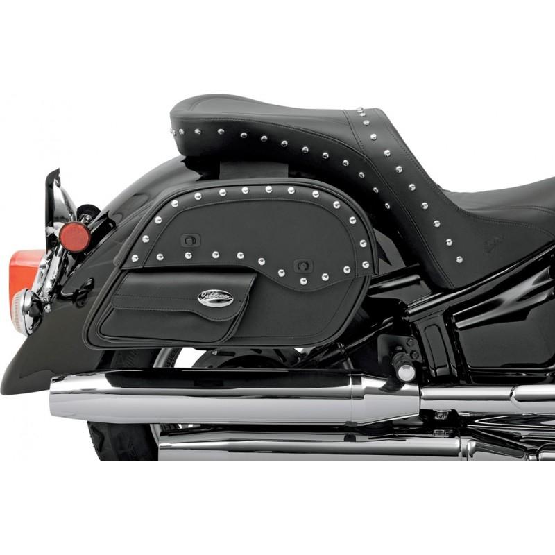 Sacoches latérales Saddlemen Desperado Slant Large noires/chromées a
