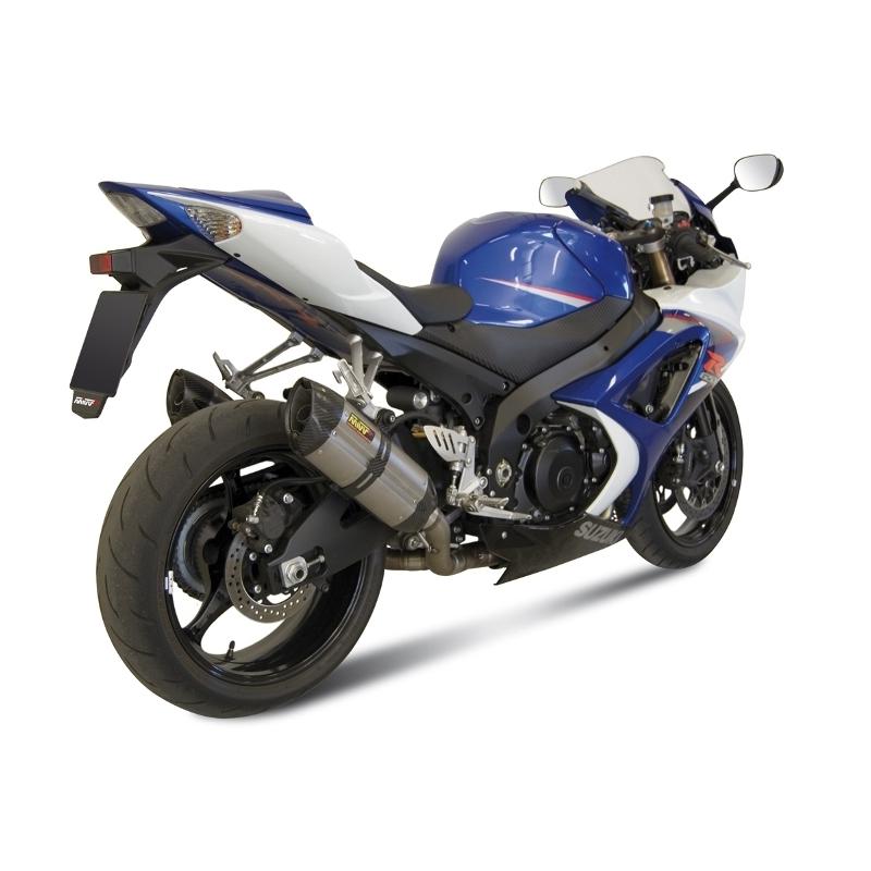 Silencieux double MIVV Suono inox / casquette carbone Suzuki GSX-R1000