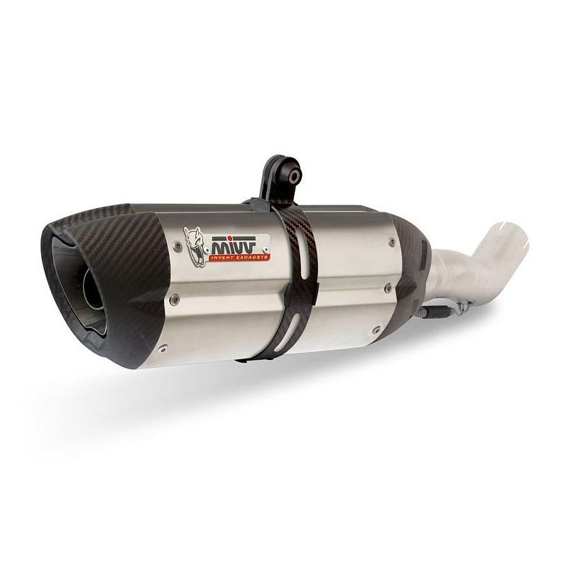 Silencieux MIVV Suono inox / casquette carbone position haute BMW R120