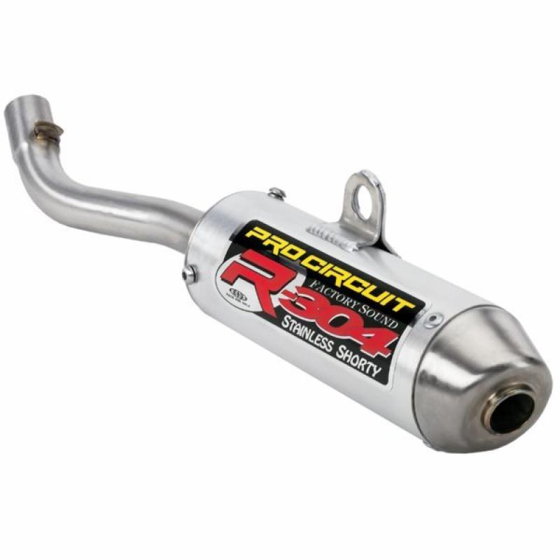 Silencieux Pro Circuit R304 shorty aluminium brossé pour Honda CR250R
