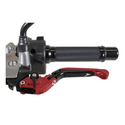 Levier d'embrayage + frein Chaft rouge/noir mat retournable
