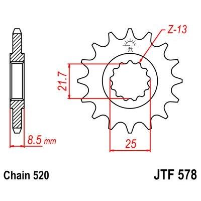 Pignon JT Sprockets Acier pas 520 15 dents - Pour Yamaha XT 750 Z Super ténéré 90-98