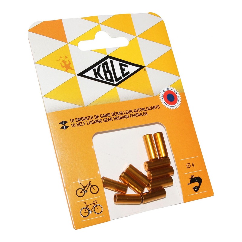 Embouts de gaine autobloquant dérailleur Transfil Ø4mm or (10 pièce