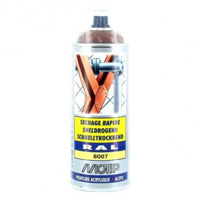 Bombe peinture Brun fauve brillant acrylique RAL 8007 Motip 400 ml M07111