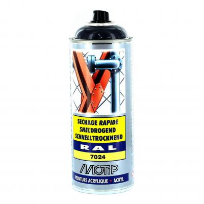 Bombe peinture Gris graphite brillant acrylique RAL 7024 Motip 400 ml M07151