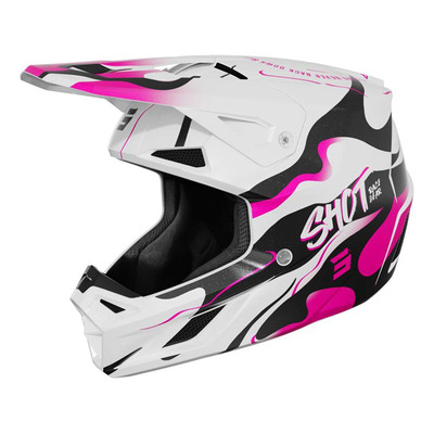 Casque cross Shot Speed Beast pink pearly