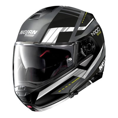Casque modulable Nolan N100-5 Plus Illuvium N-Com gris mat/blanc