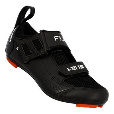 Chaussures vélo de route FLR F121 sangles cuir microfibres noir