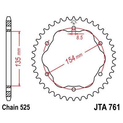 Couronne JT Sprockets Aluminium pas 525 38 dents - Pour Ducati 1098 07-08