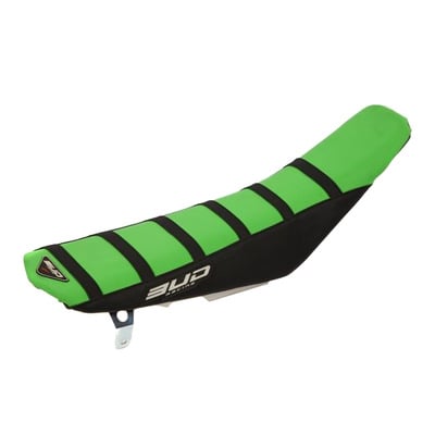 Housse de selle noire/verte Bud Racing Full Traction pour Kawasaki KX 250 03-08