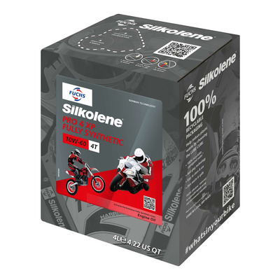 Huile moteur Silkolene Pro 4 10W60 XP 4 temps cube 4L