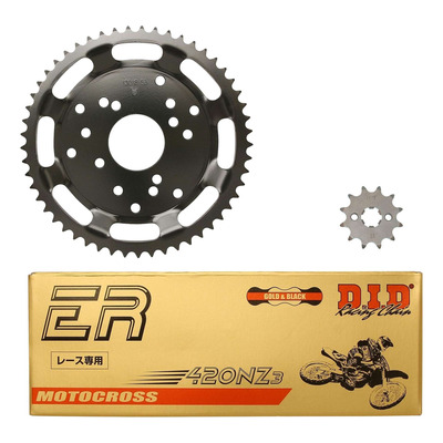 Kit chaîne DID type TT attache rapide pour Derbi 50 Senda R Classic 2001