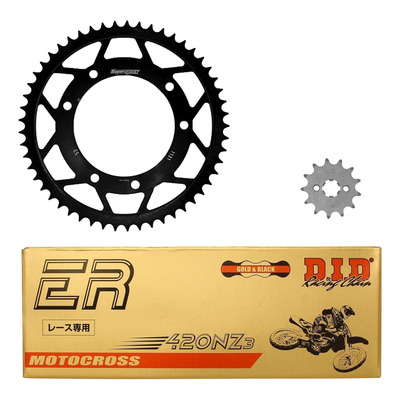 Kit chaîne DID type TT attache rapide pour Derbi 50 Senda R X-Treme 02-05