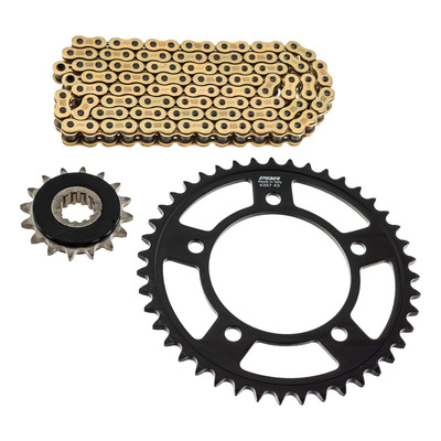 Kit chaîne EK/PBR 16x43-118m chaîne 525 SRX2 or couronne acier Honda CB 600 F Hornet 07-13