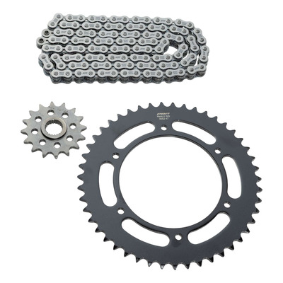 Kit chaîne EK/PBR 16x47-110m chaîne 520 SRX2 acier couronne acier BMW F 650 Funduro 93-96