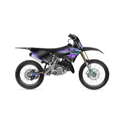 Kit déco La Bécanerie Factory violet/turquoise/noir brillant Yamaha YZ 125/250 15-21