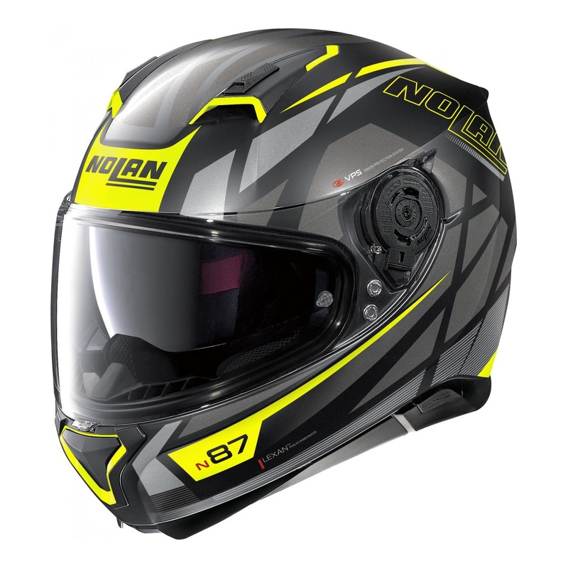 Casque intégral Nolan N87 Originality N-Com Mat noir/jaune- 2XS