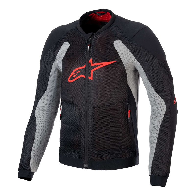 Blouson textile Alpinestars Troop-Air black/ash gray/bright red