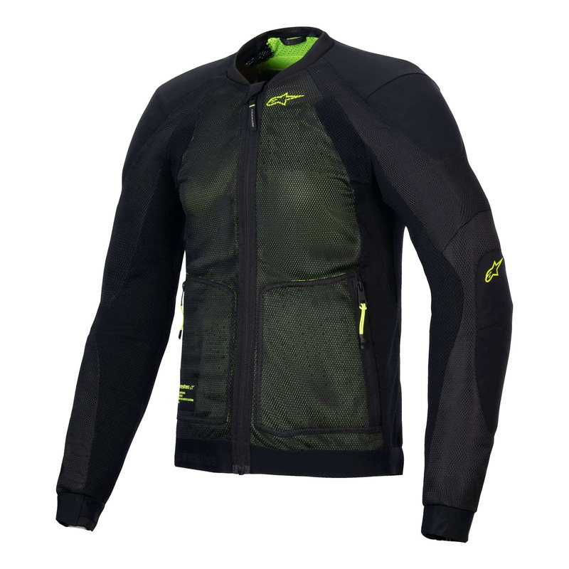 Blouson textile Alpinestars Troop-Air black/yellow fluo