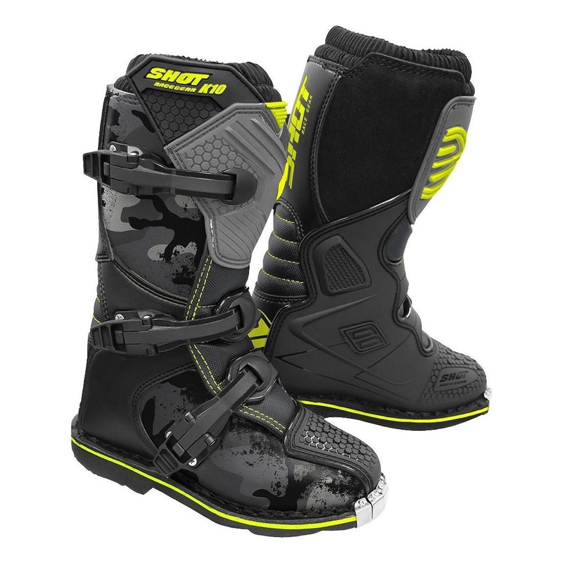 Bottes cross enfant Shot K10 2.0 camo jaune fluo- 30