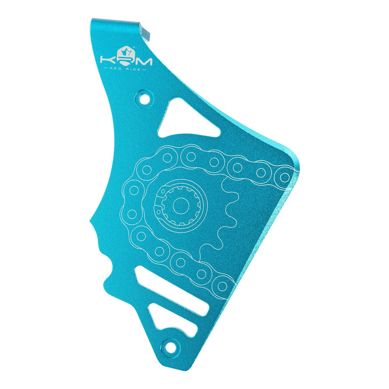 Cache pignon KRM Pro Ride avec butée de biellette turquoise AM6