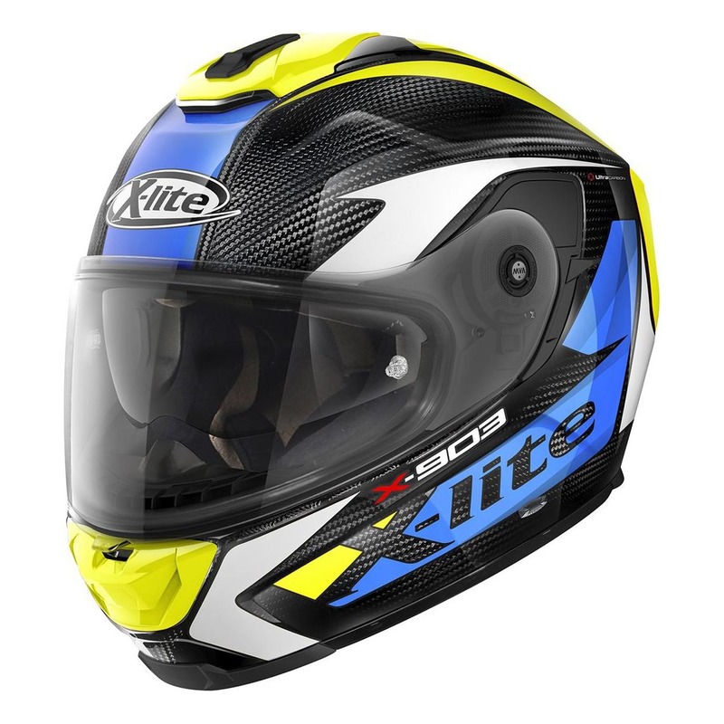 Casque intégral X-Lite X903 Ultra Carbon Nobiles N-Com bleu/jaune/car