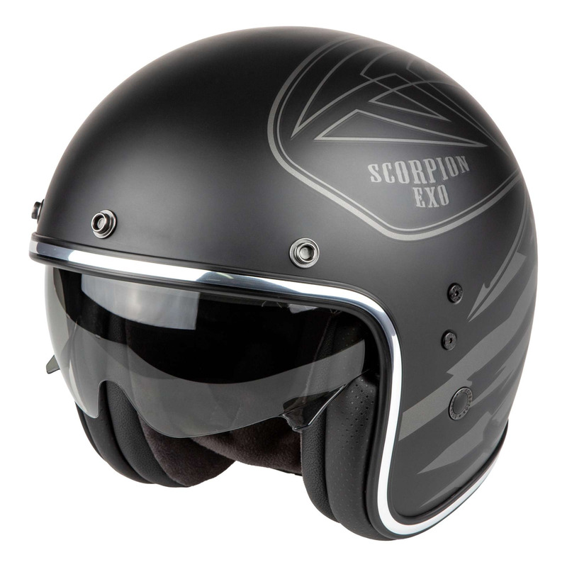 Casque jet Scorpion Belfast Evo Dawg noir/argent mat