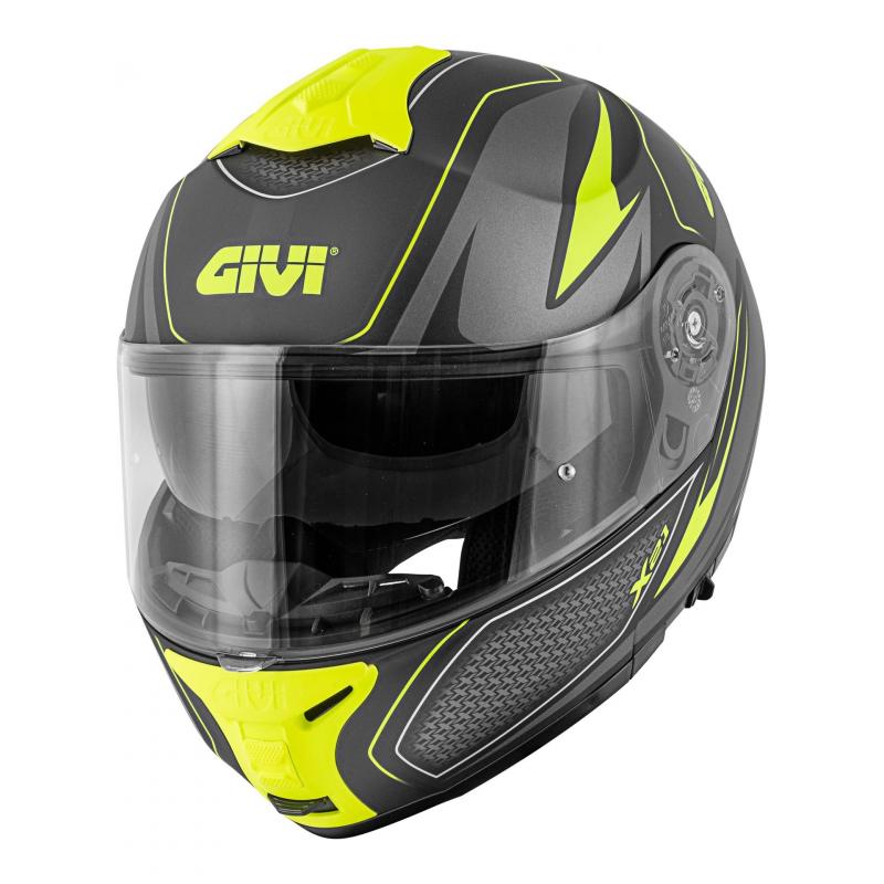 Casque modulable Givi x.21 Challenger Shiver noir mat/titanium/jaune-