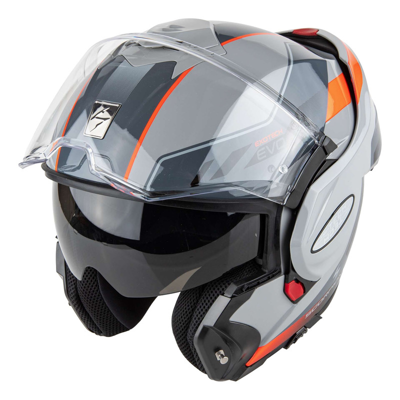 Casque modulable Scorpion Exo-Tech Evo Socius gris/rouge