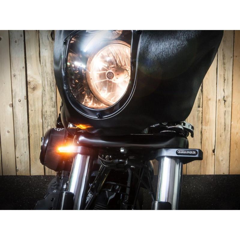 LIL 4 pièces 6cm/2.36in moto clignotant couvercle d'objectif ABS universel  moto accessoires (fumé)